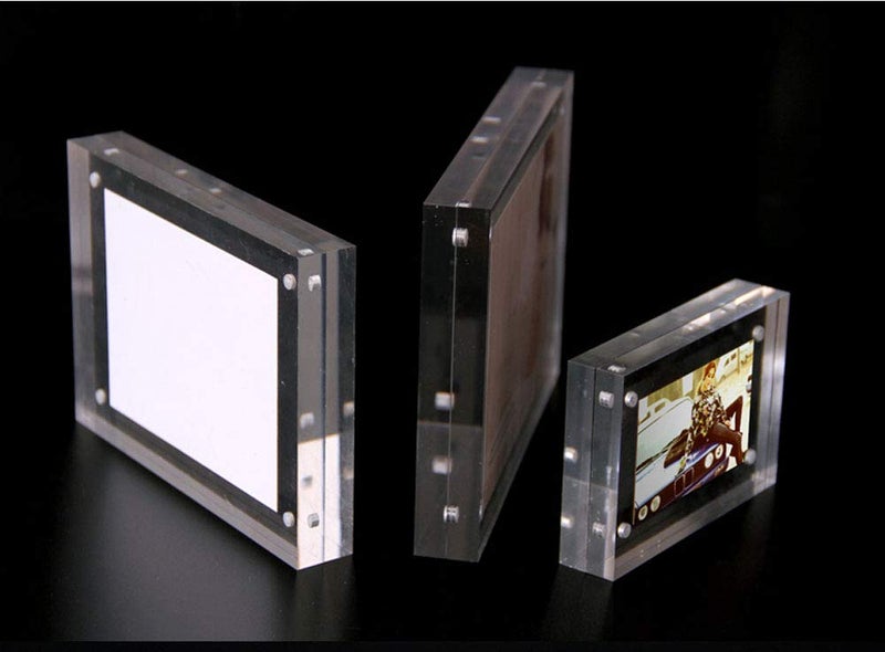 Yakri Clear Acrylic Photo Frame,Magnetic Perspex Picture Holders Table Standing Double Side Displays (2.5x3.5) - Image 5